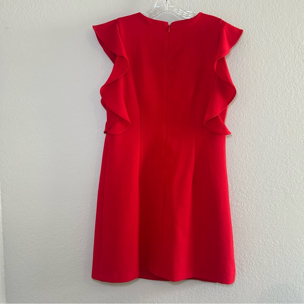 Nicole Miller Red Ruffle Mini Dress women’s‎ 8 Classic elegant office polished - Picture 7 of 7